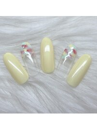 ★クリアベースの春ネイル★
