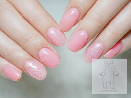 シンプルピンクネイル