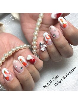 エヌエービー(N.A.B.)/春ネイル いちごネイル