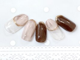 ブラウンニュアンスネイル