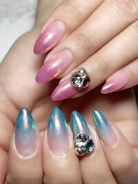 アシメオーロラカラーネイル