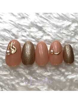 アルティノ ネイル ガーデン(altino nail garden)/ミラーアート×秋×ゴールド