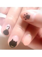 ネイルサロン アテナ(Athena)/持ち込みアート/猫ネイル