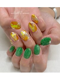 90minart のちぐはぐネイル