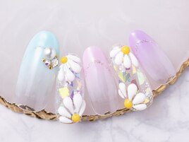ぷっくり×フラワーネイル