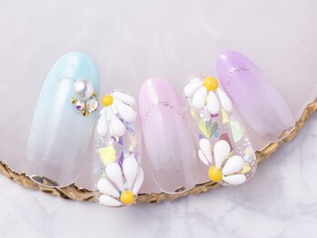 モンスリール 麻布十番(Mon Sourire)/ぷっくり×フラワーネイル
