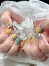 アンドネイルアンドビューティー(&NAIL and Beauty)/チェックネイル　ショートネイル