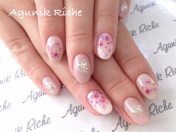 アグニークリッシェ(Agunik Riche)/【押し花風ネイル】