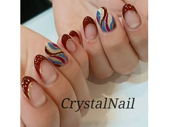 クリスタルネイル イオンモール広島府中店(CRYSTAL NAIL)/フレンチ×プッチ