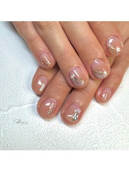 シンプル系ブライダルネイル