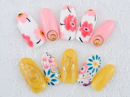 柄×柄フラワーネイル