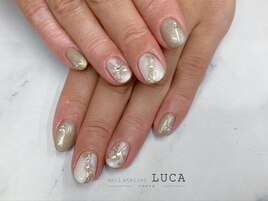 W-985 大人可愛いリボンネイル