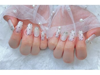 福松学園/ストーンフレンチネイル