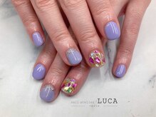 ネイルアトリエルカ(nail atelier LUCA)/W-983　パープルシェルネイル