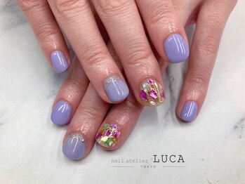 ネイルアトリエルカ(nail atelier LUCA)/W-983　パープルシェルネイル