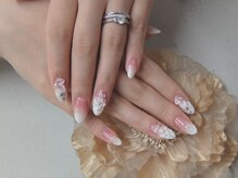ネイルサロンミキ 横浜(MIKI)/ブライダルネイル上品3Dフラワー