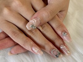 キラキラシルバーパーツネイル