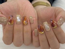 【山崎】秋のべっ甲ネイル