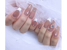 マルチューネイル 池袋(MARUCHU NAIL)/ベースカラー付きフレンチ¥9000