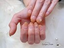 グラデーションにお花パーツ