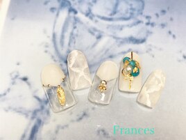 ホワイト大理石&ターコイズ