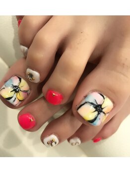 フラワーフットネイル