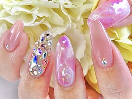 冬のピンク大理石ネイル★