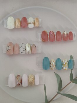 レリハネイル(Reriha Nail)の写真/定額メニュー多数！【定額デザイン】Aコース(アート２本、ラメ・ホロ散らし程度)オフケア込み￥5500/瑞穂市