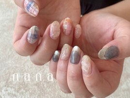 大人ニュアンスチェックパステル