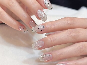 エムワイユーネイル(myu.nail)/ドットリボン*