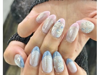 ミ シュエット(Me Chouette)/フレンチフラワーnail♪