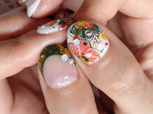 アミュリー ネイル アトリエ(Amury nail atelier)/手書きジェルフラワーアート♪