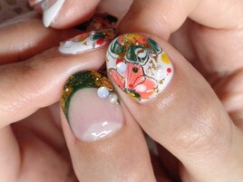 手書きジェルフラワーアート♪