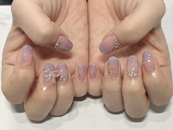 パープルラメグラデ ネイル