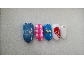 ネイルサロンカリプソ(Nail Salon Calypso 2)/ギンガムチェック＆デニムネイル