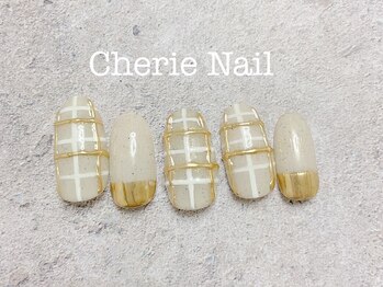 シェリーネイル(Cherie Nail)/ミラーチェックネイル★