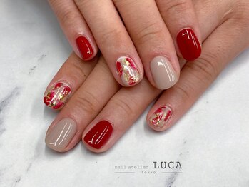 ネイルアトリエルカ(nail atelier LUCA)/M-5 ボルドーニュアンスネイル　