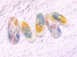 ざっくりチェックネイル