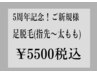 【ご新規様】カウンセリング15分＋足全体脱毛（指先から太ももまで）1回¥5500
