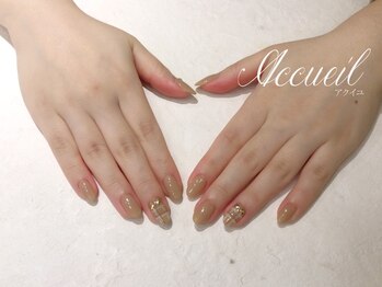 アクイユ 銀座店(ACCUEIL)/ブラウンチェックネイル