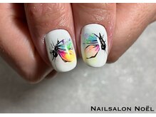 ノエル(Noel)/手描き蝶ネイル