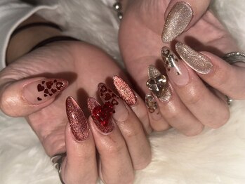 バレンタインネイル