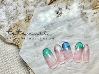 テテネイル(tete.nail)/水グラデ×涼しげな夏ネイル
