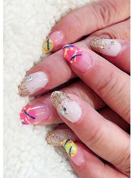 ヘアアミューズ ぱ-る(Hair Amuse)/夏ネイル