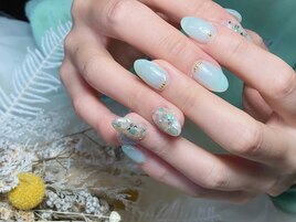 夏色カラーにシェルを敷き詰めて