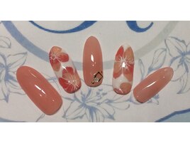 夏フラワーリゾートネイル