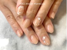 ネイルアトリエ フロラシオン/定額　ヌーディーフラワーネイル