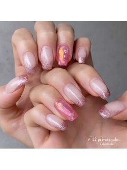 ルート12/韓国ラメフレンチネイル