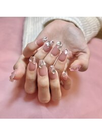 : キラキラストーンネイル