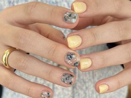 くすみカラー マーブルフラワー